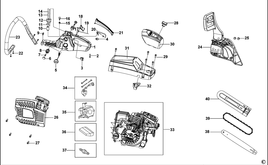 Stanley SCS-46 JET Type 1 Chainsaw Spare Parts