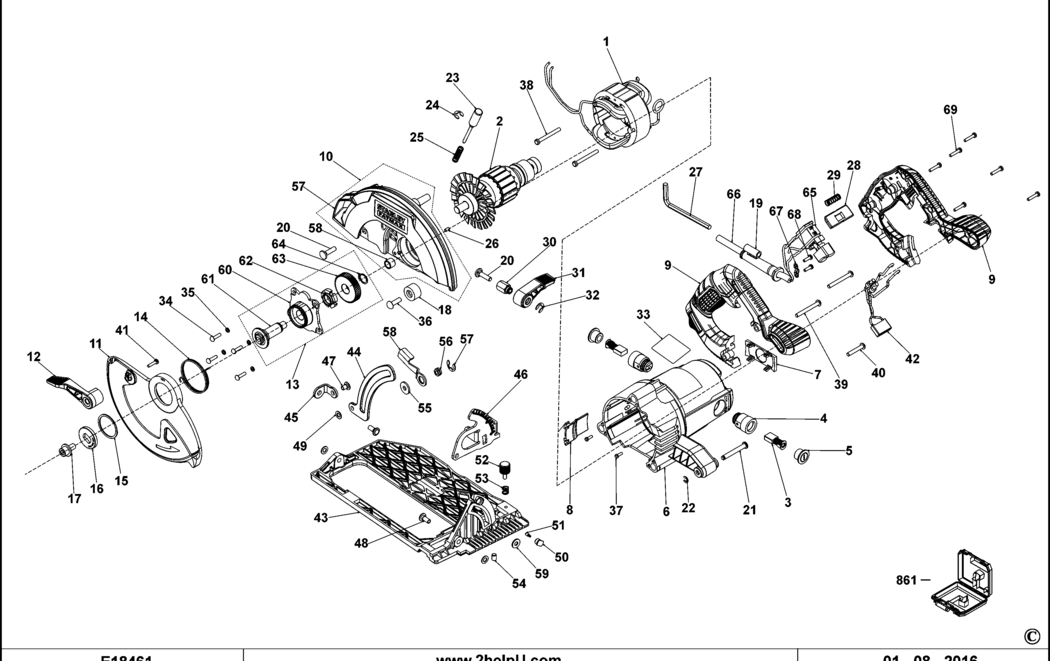 Stanley FME301 Type 1 Circ. Saw Spare Parts