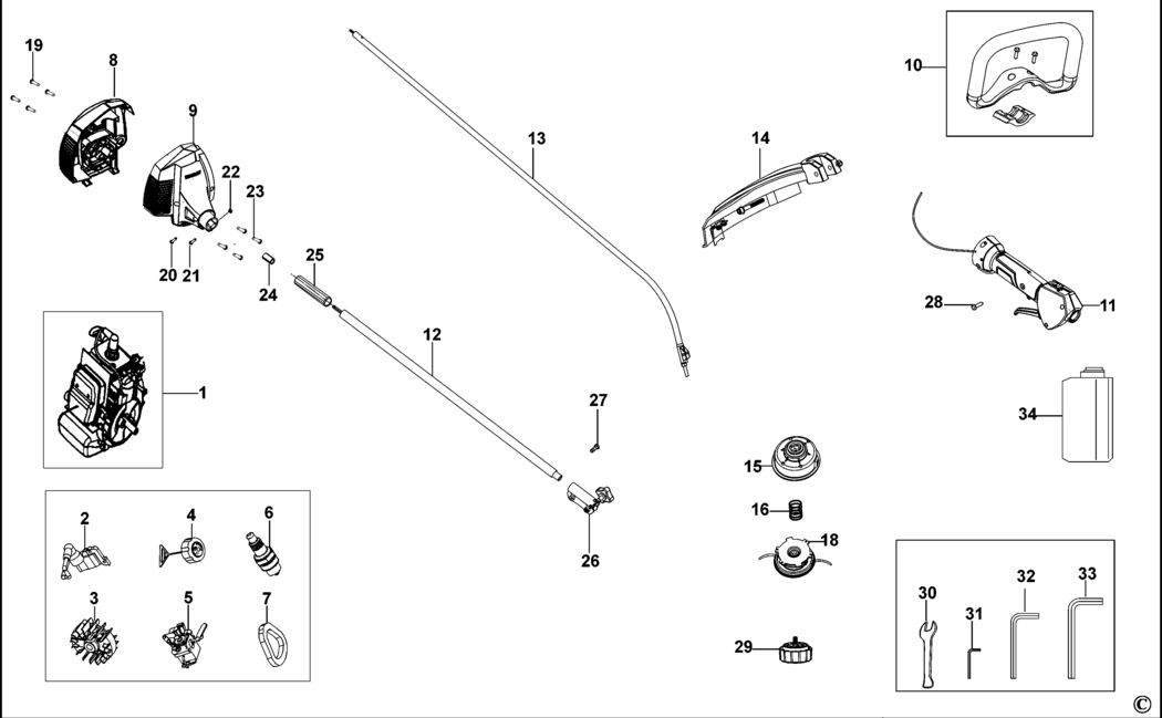 Stanley STR-750 Type 1 String Trimmer Spare Parts