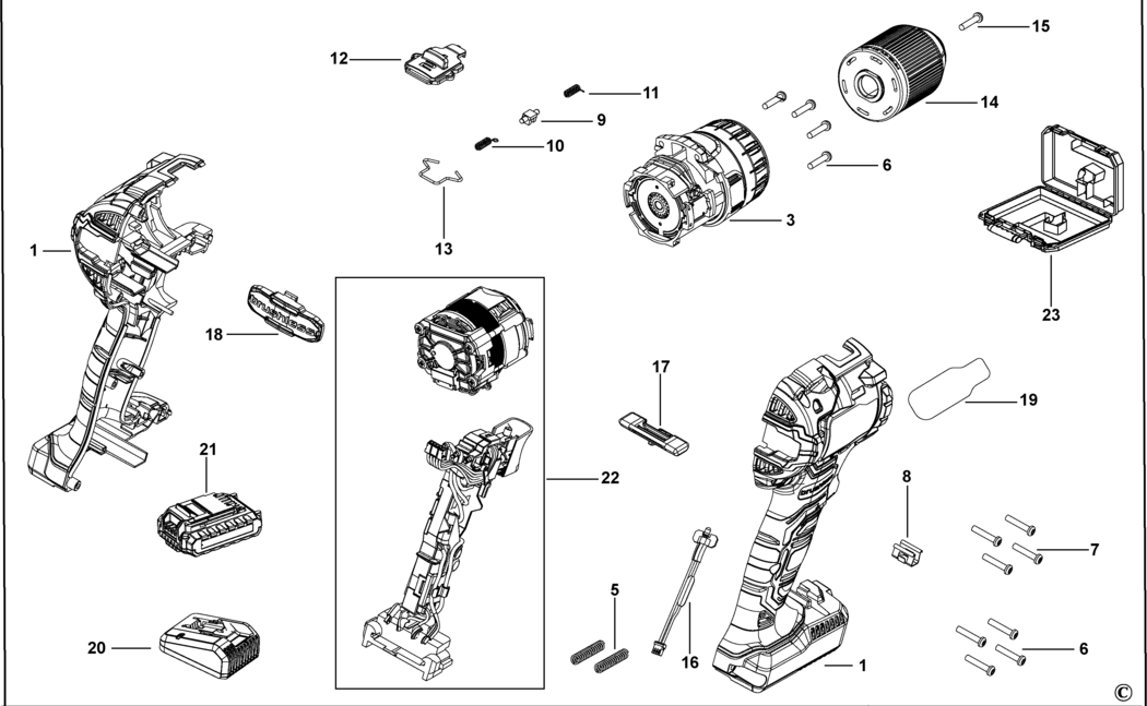 Stanley FMC608 Type H1 Drill/driver Spare Parts