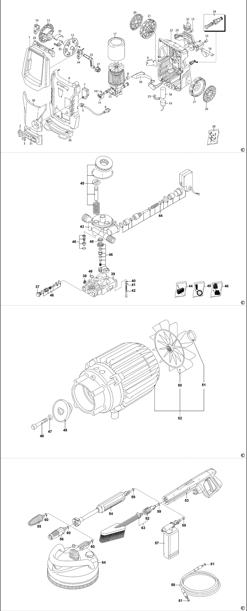 Stanley SXPW19PE Type 1 Pressure Washer Spare Parts