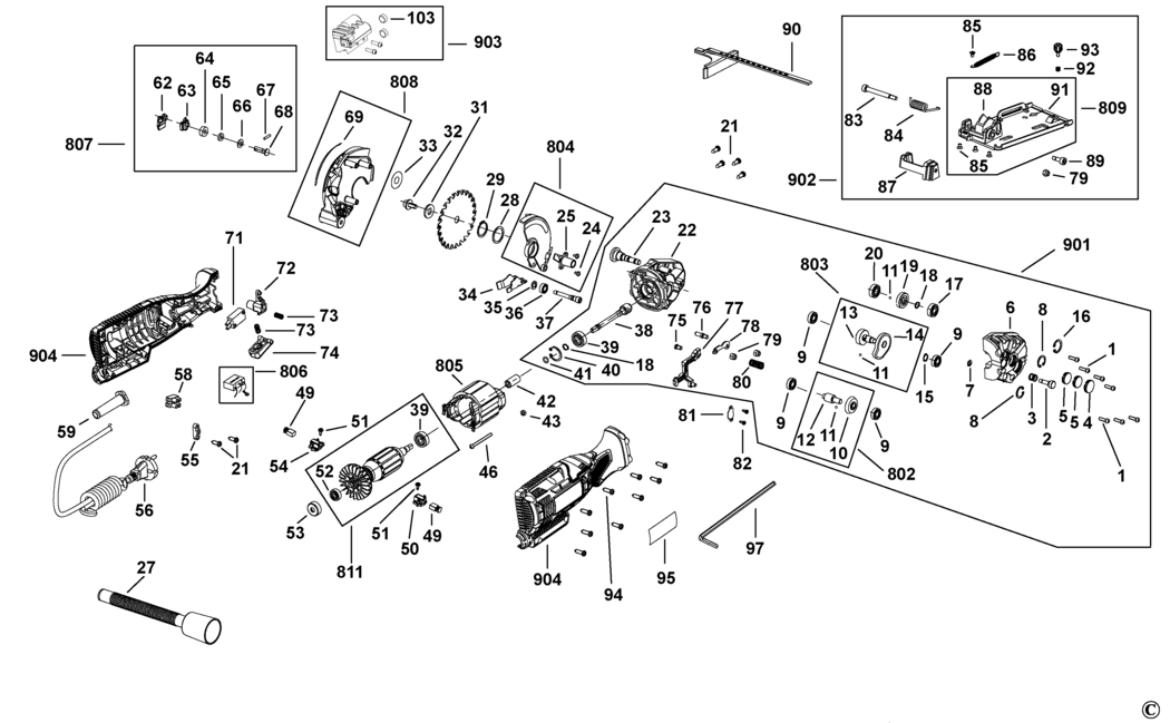 Stanley FME380 Type 1 Saw Spare Parts