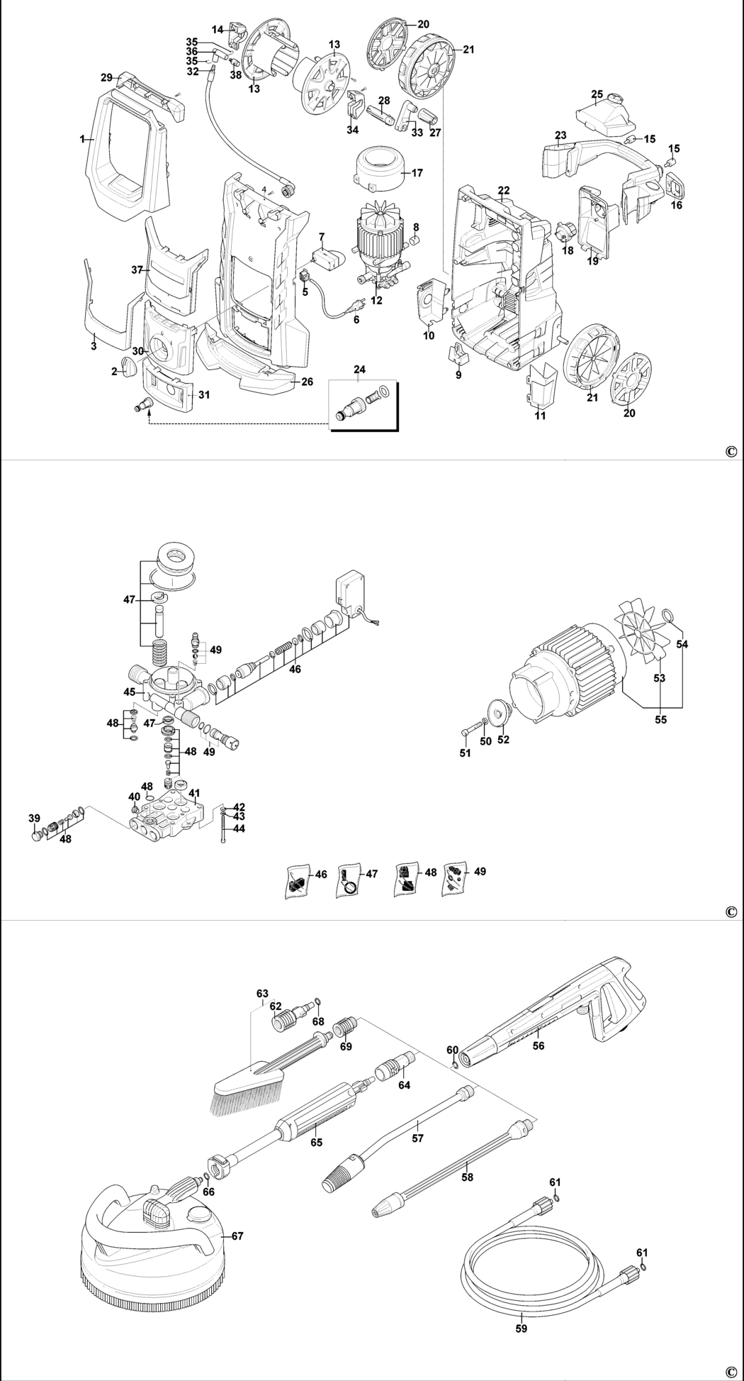 Stanley SXFPW25PE Type 1 Pressure Washer Spare Parts