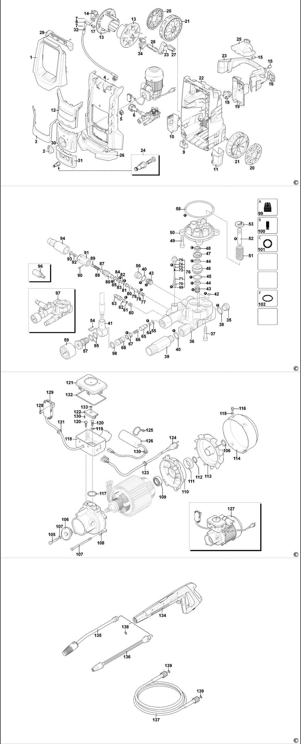 Stanley SXFPW28E Type 1 Pressure Washer Spare Parts