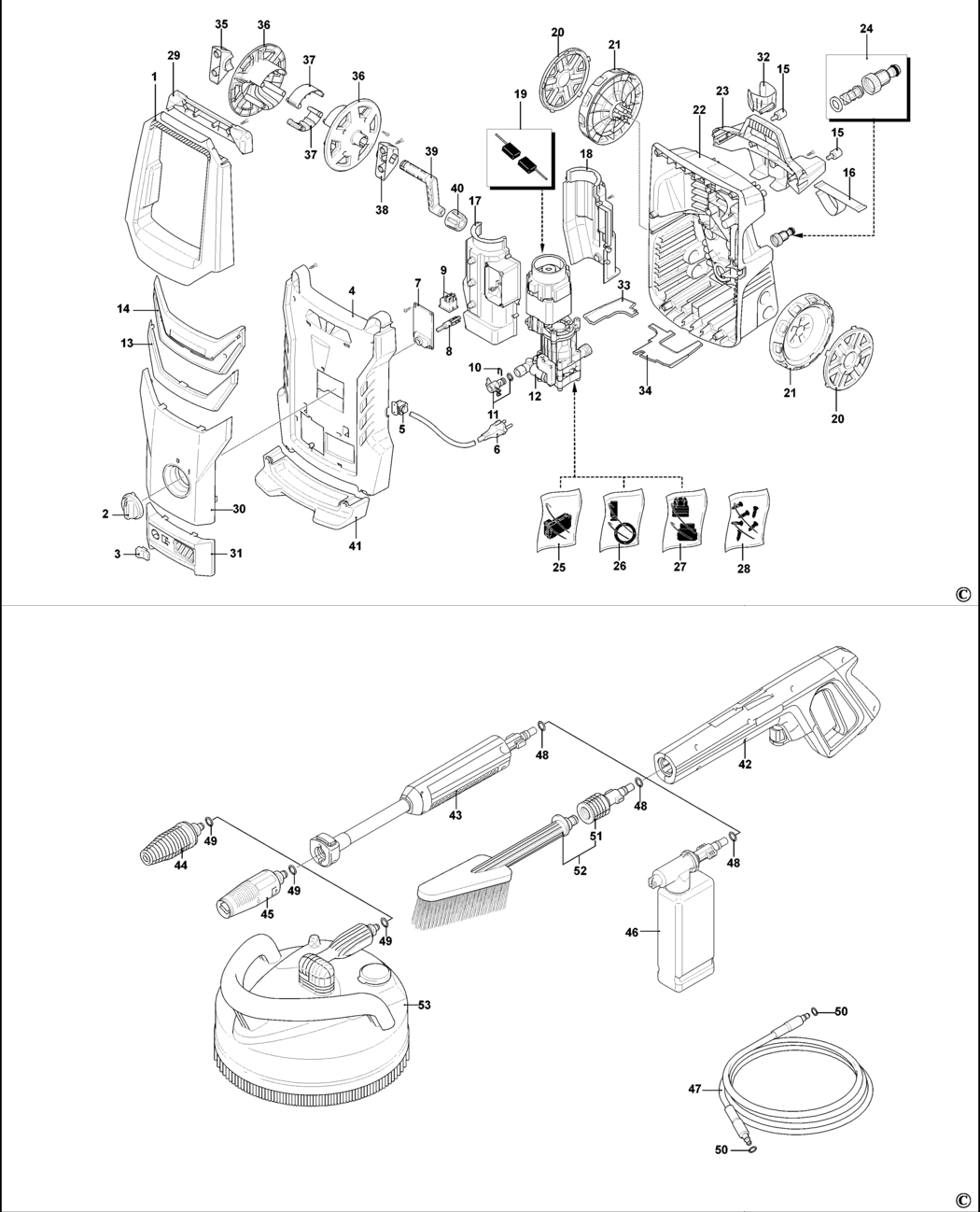 Stanley SXFPW20PE Type 1 Pressure Washer Spare Parts