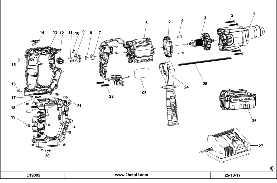 Stanley FMCD900 Type 1 Hammer Spare Parts