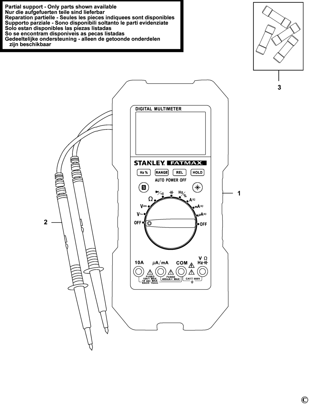 Stanley FMHT0-77419 Type 1 Multimeter Spare Parts