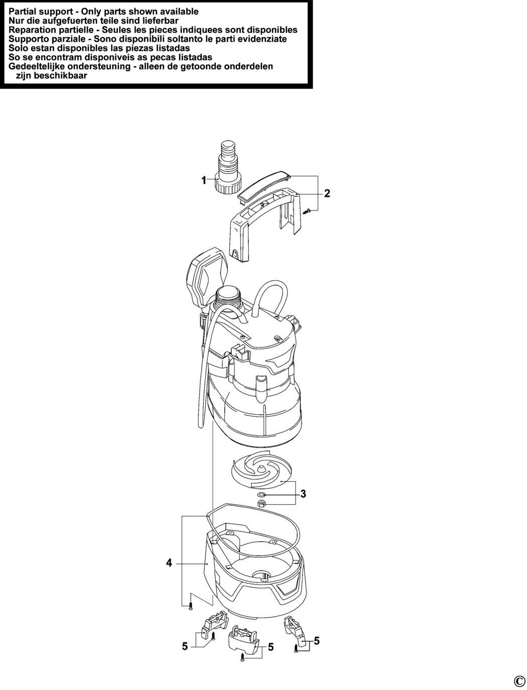 Stanley SXUP750PTE Type 1 Sub Pump Spare Parts