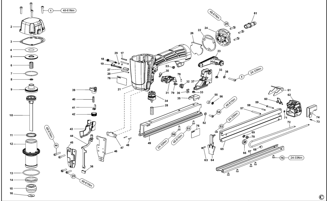 Bostitch SL540 Type REV E Pneumatic Stapler Spare Parts