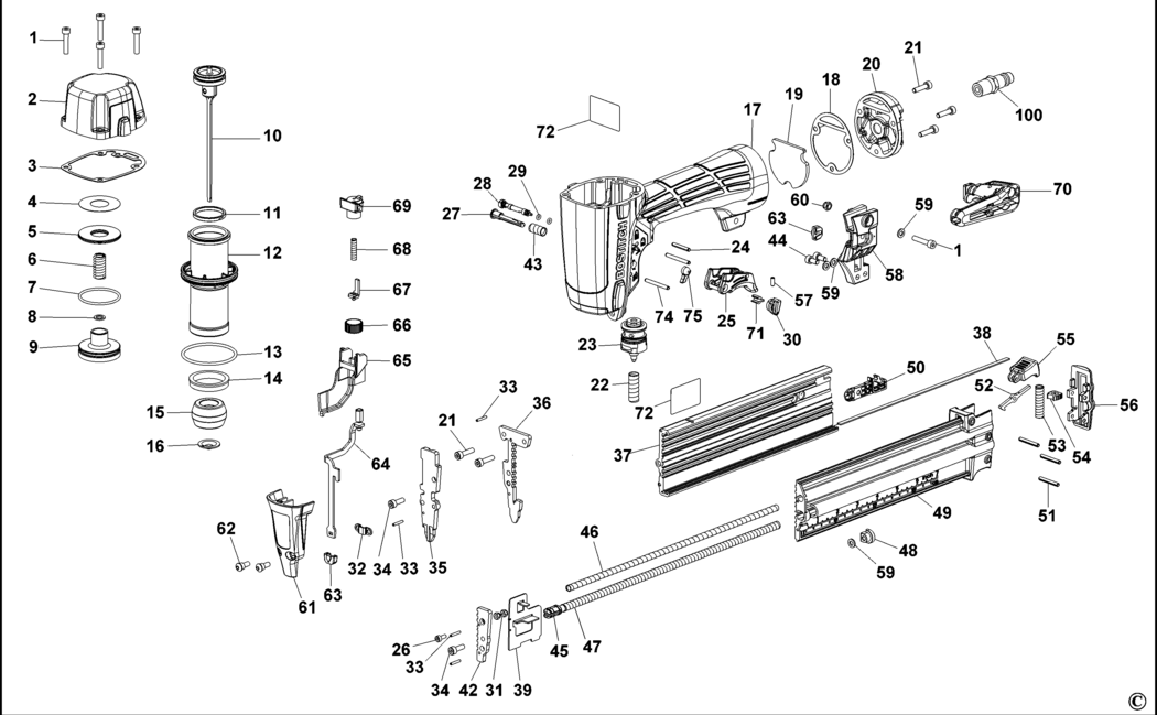 Bostitch FN1650K Type REV A Nailer Spare Parts