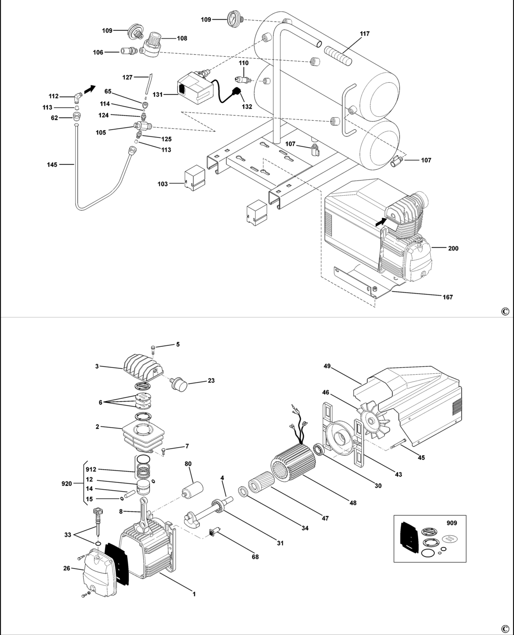 Bostitch BTFP02040 Type Rev 1 Compressor Spare Parts