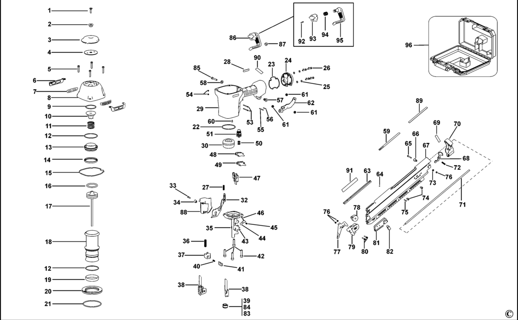 Bostitch F33PTSM-E Type Rev F Nailer Spare Parts