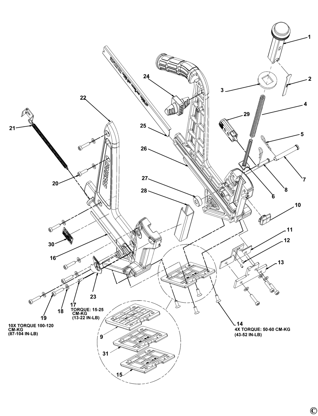 Bostitch MFN-201 Type Rev B Nailer Spare Parts