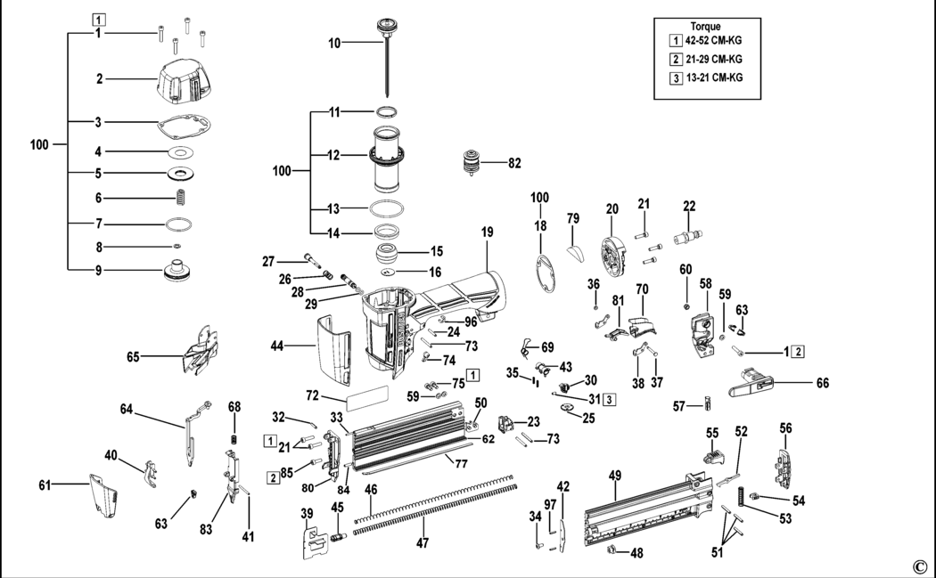 Bostitch BT1855SP Type Rev 1 Nailer Spare Parts