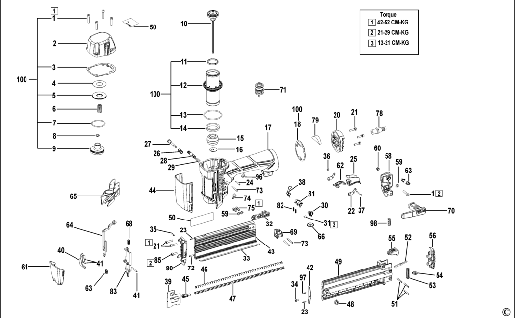 Bostitch FN1650SP-M Type Rev A Nailer Spare Parts