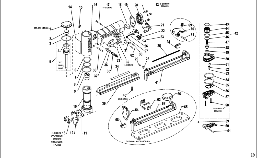 Bostitch 21671B-E Type Rev 1 Stapler Spare Parts