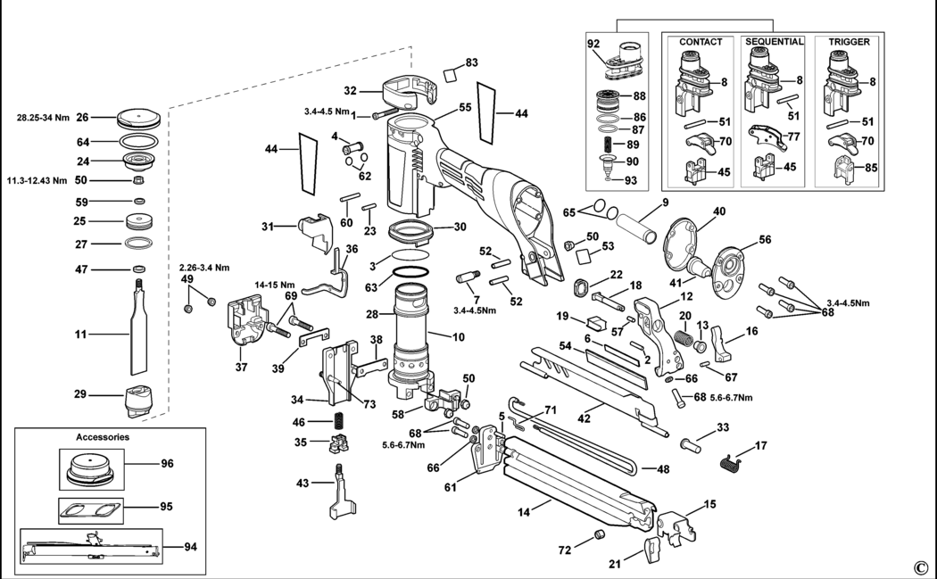 Bostitch 438S2-1 Type Rev 1 Pneumatic Stapler Spare Parts
