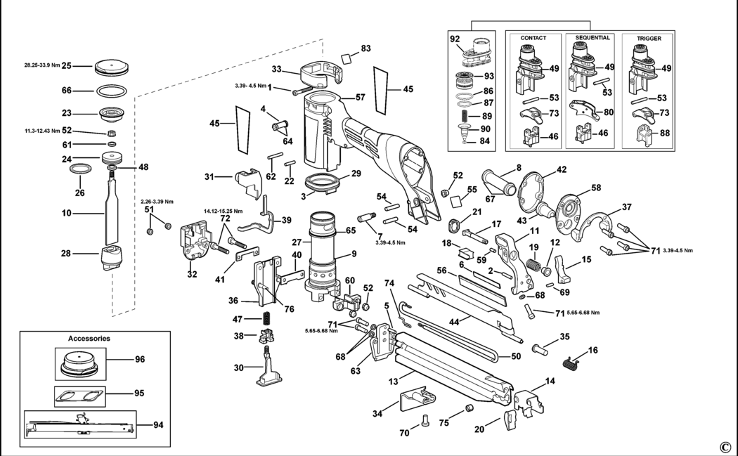 Bostitch 438S2R-1 Type Rev J Pneumatic Stapler Spare Parts