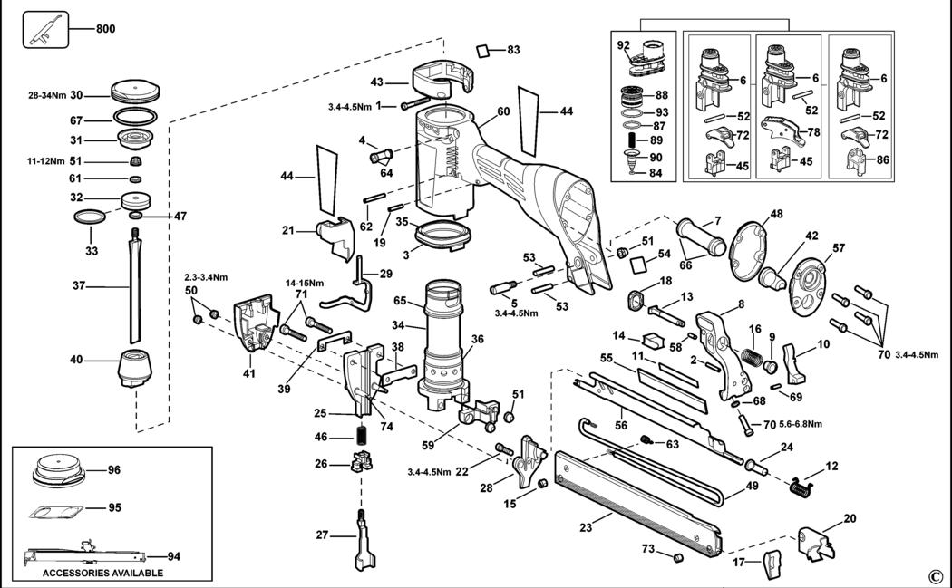 Bostitch 538S4 Type Rev 0 Pneumatic Stapler Spare Parts