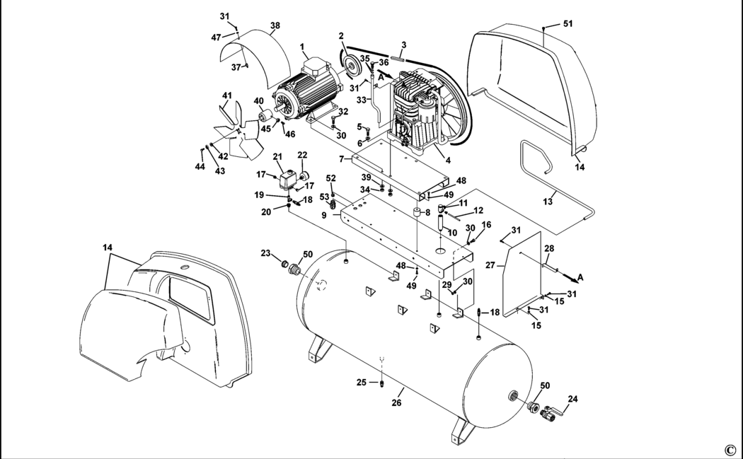 Bostitch SFC500-HP7.5 Type 1 Compressor Spare Parts