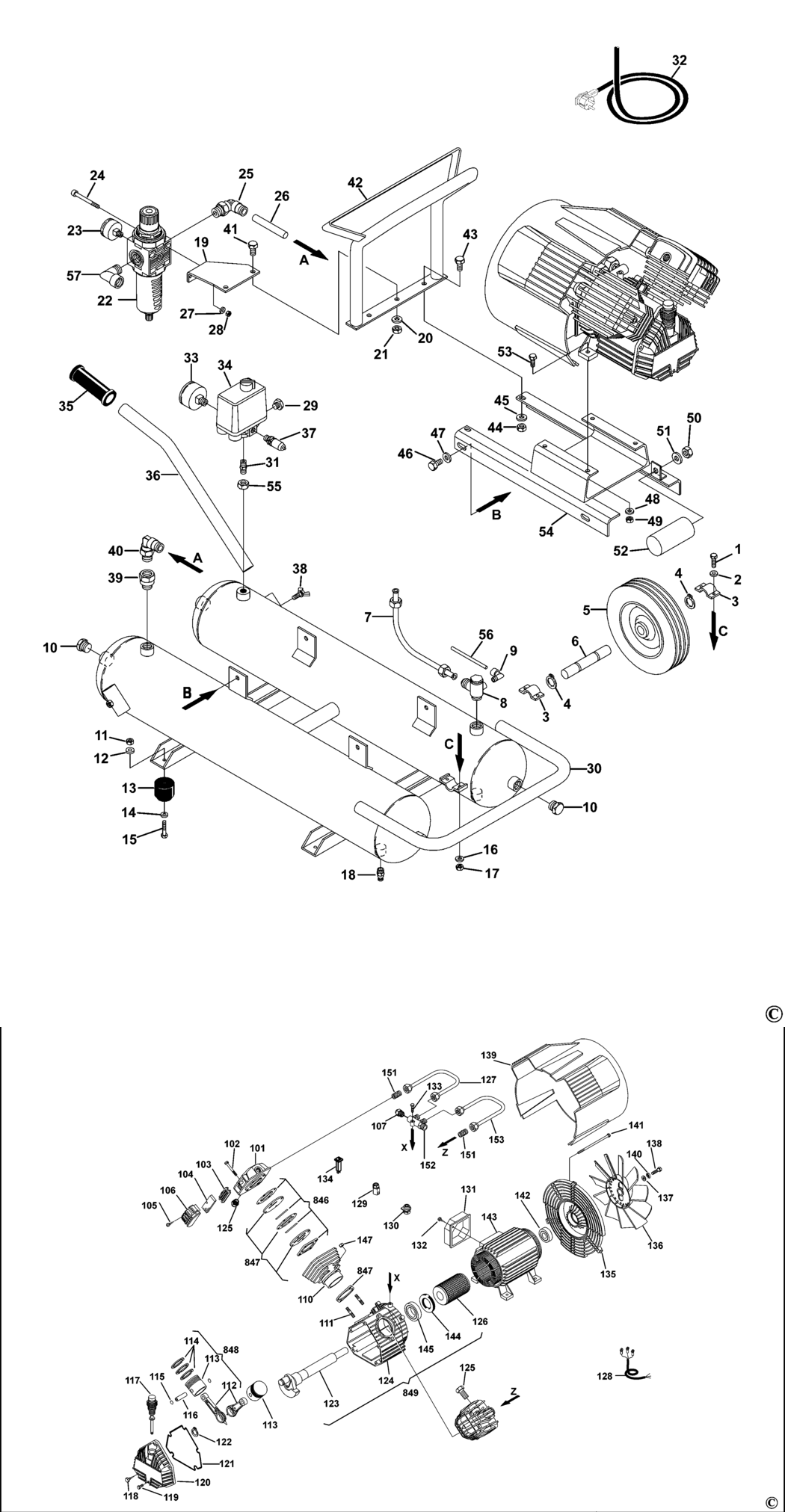 Bostitch SFC34W-E-U Type 1 Compressor Spare Parts