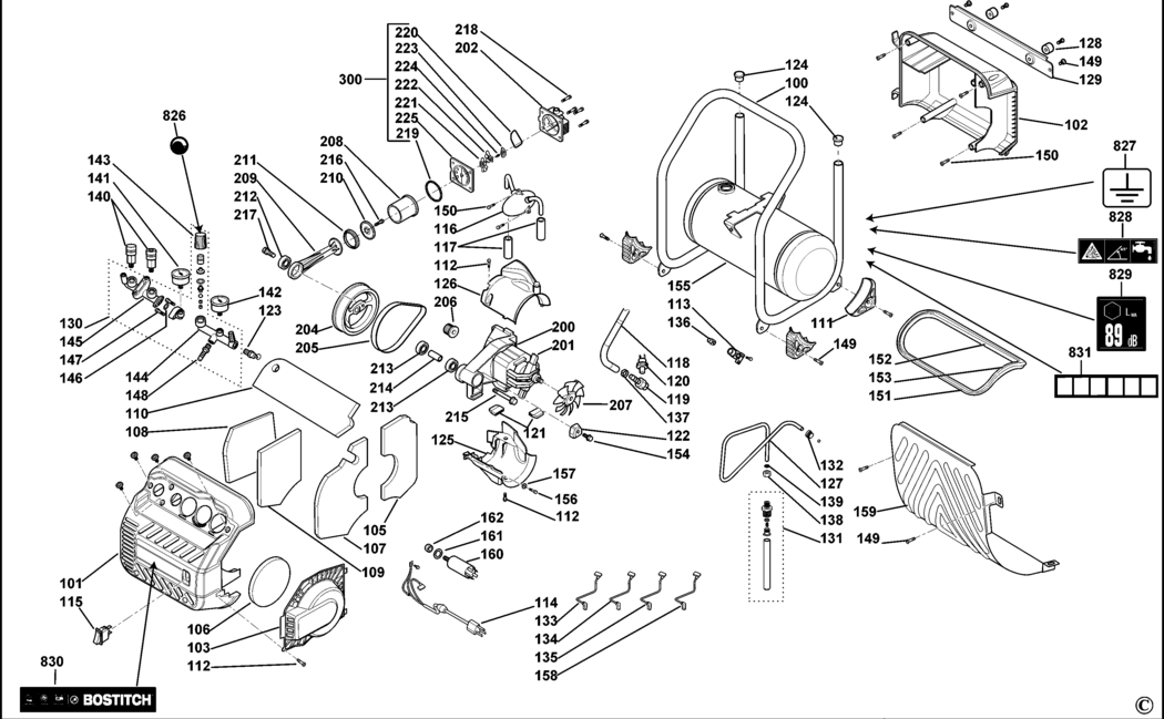 Bostitch RC-10SQ-M Type Rev 1 Compressor Spare Parts