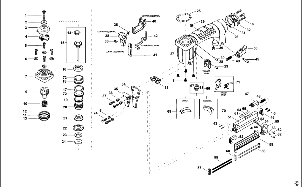 Bostitch S32SX-1 Type Rev F Stapler Spare Parts