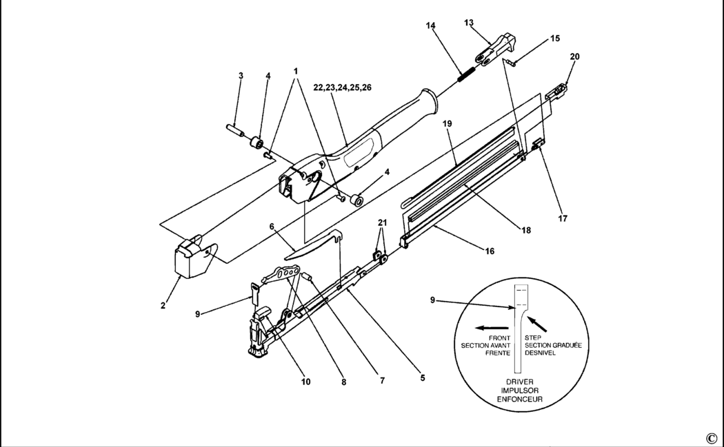 Bostitch PC2K Type REV A Tacker Spare Parts