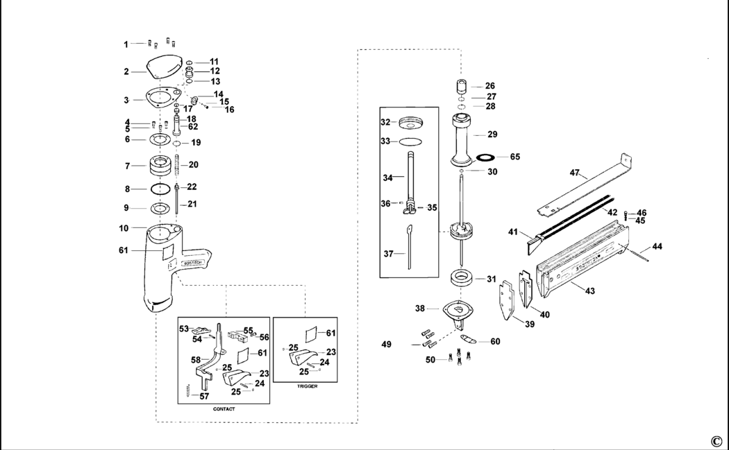 Bostitch MIII812CNCT Type REV 0 Nailer Spare Parts