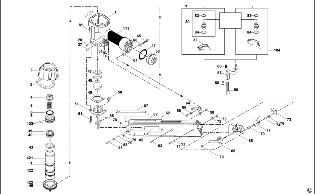 Bostitch N79WW Type REV 0 Nailer Spare Parts