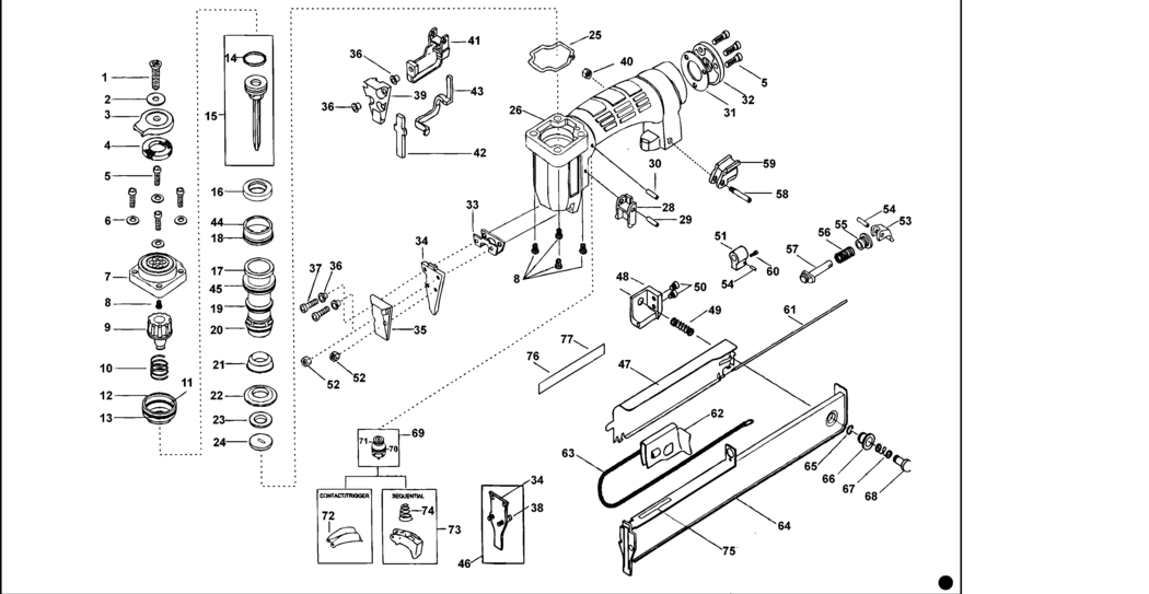 Bostitch S32SXLM Type REV 0 Stapler Spare Parts