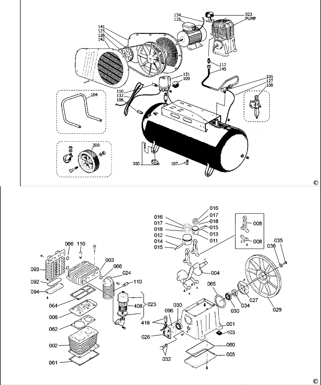 Bostitch SFC270HP7.5-E Type 1 Compressor Spare Parts