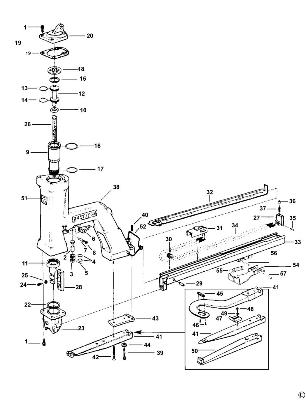 Bostitch P50-5B Type REV 0 Stapler Spare Parts