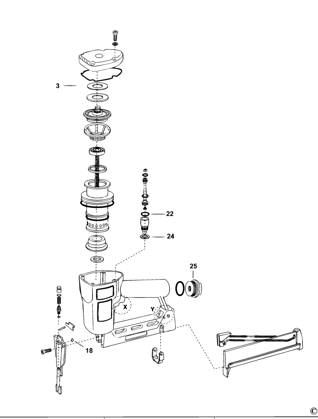 Bostitch GOLFO 9030 Type REV 0 Nailer Spare Parts