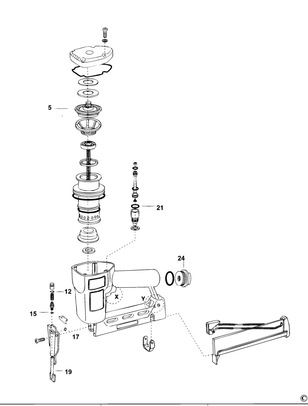 Bostitch GOLFO 9040 Type REV 0 Nailer Spare Parts