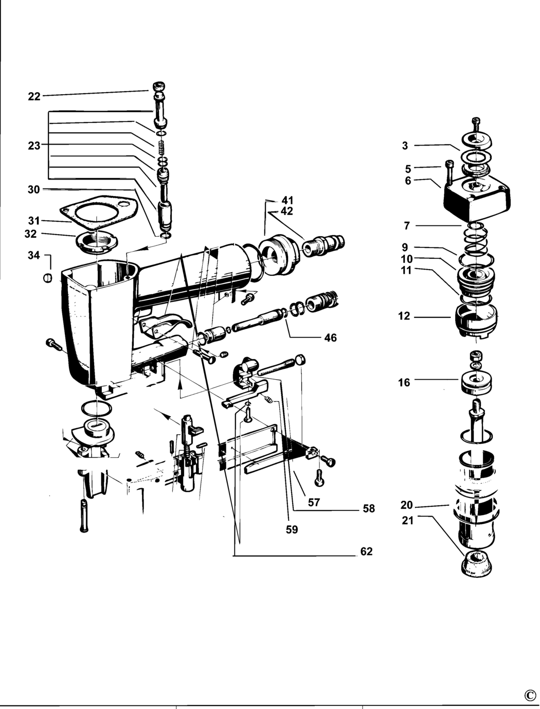 Bostitch MINI CF ROLL Type REV 0 Nailer Spare Parts
