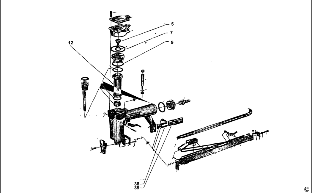 Bostitch MODEL 3000 Type REV 0 Nailer Spare Parts