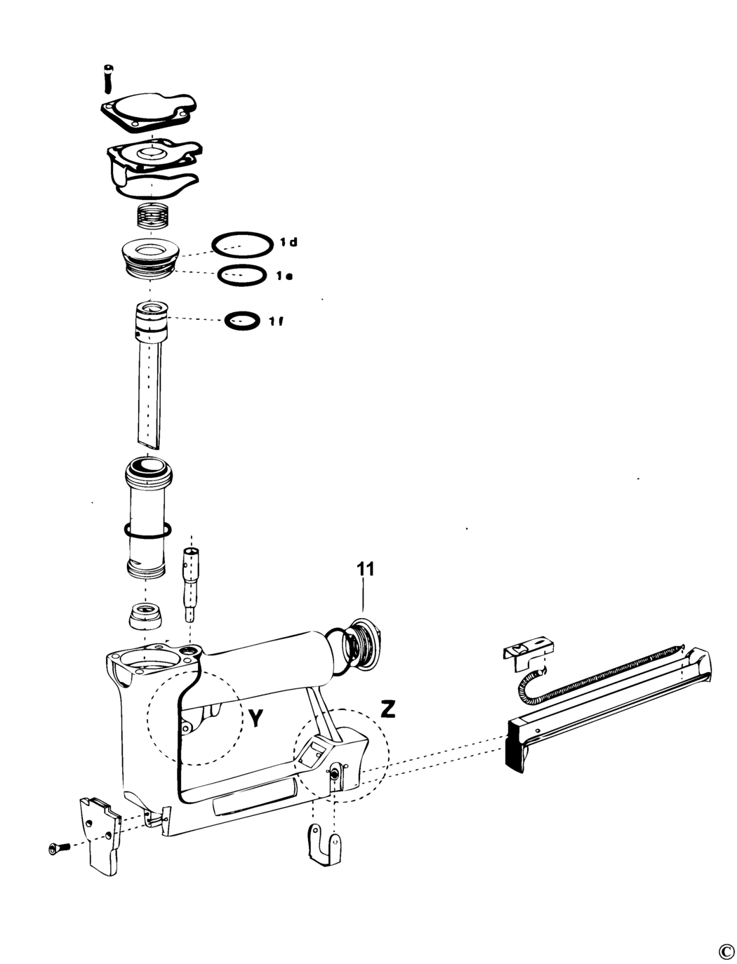 Bostitch MODEL 4000 84/14 Type REV 0 Nailer Spare Parts