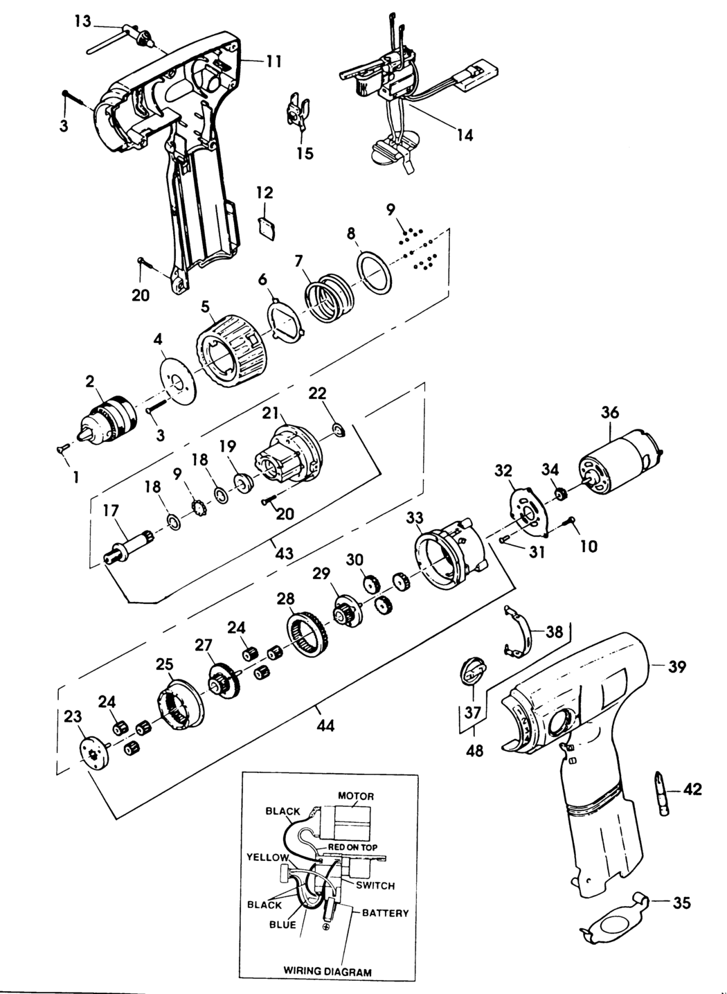 Elu ECL972 Type 1 Cordless Drill Spare Parts