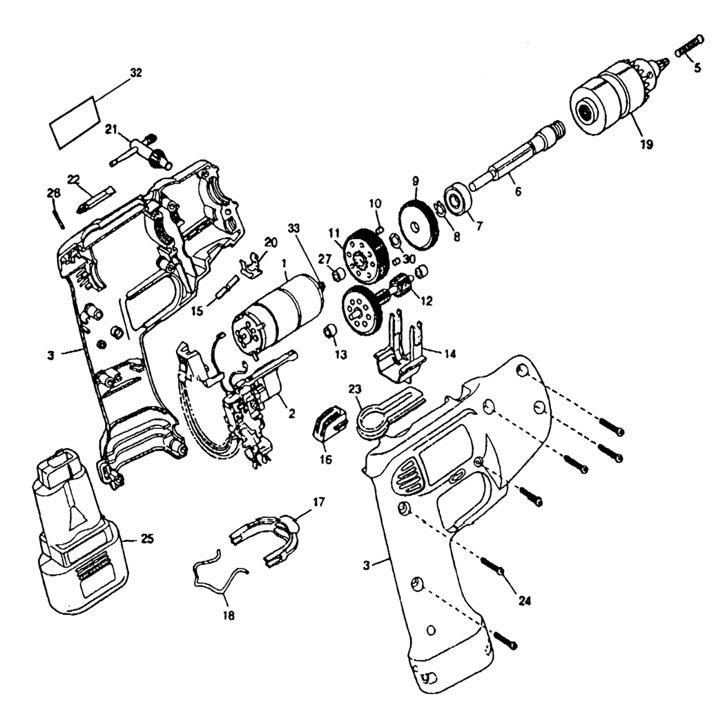 Elu MAB96C Type 1 Cordless Drill Spare Parts