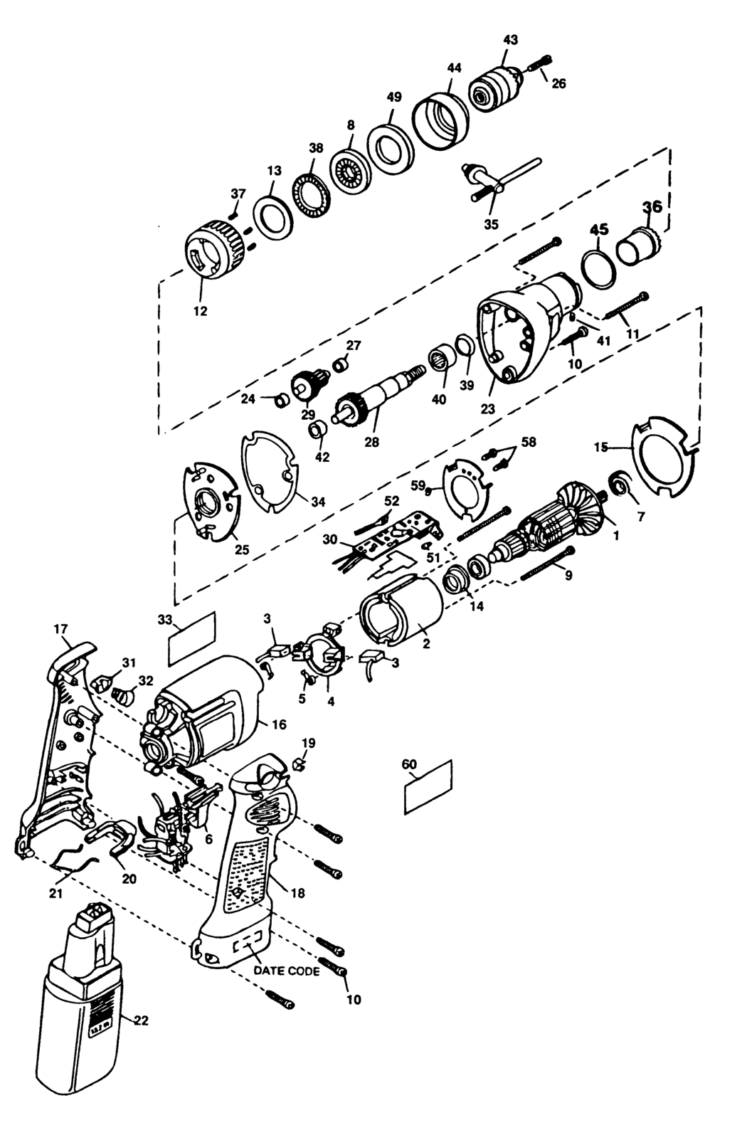 Elu MASB132 Type 1 Cordless Hammer Gun Spare Parts