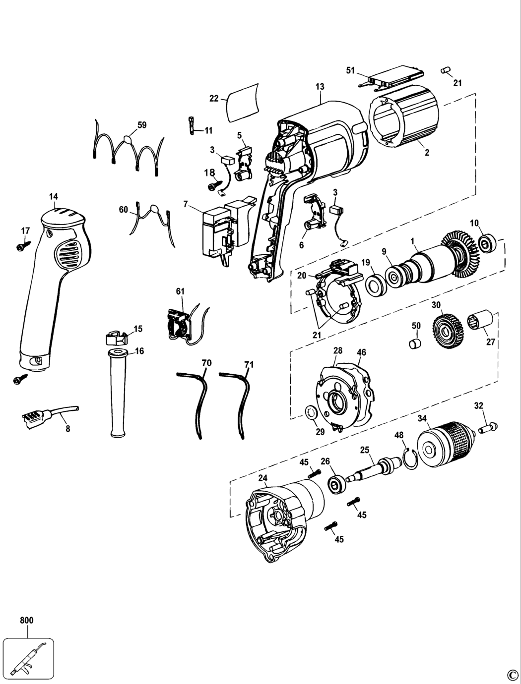 Elu BM12E Type 1 Drill Spare Parts