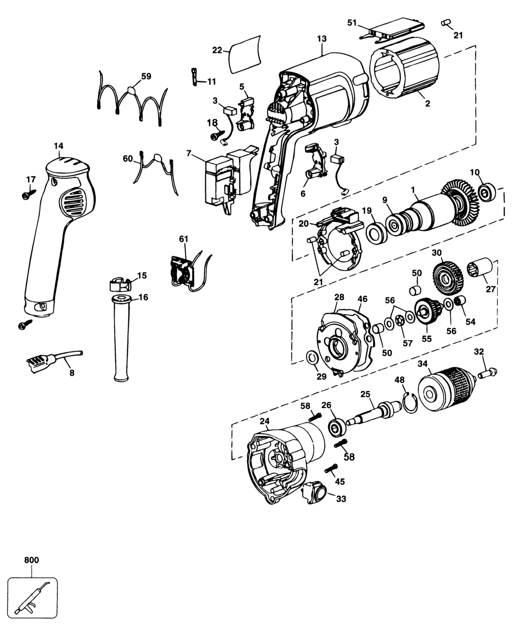 Elu BM14E Type 1 Drill Spare Parts