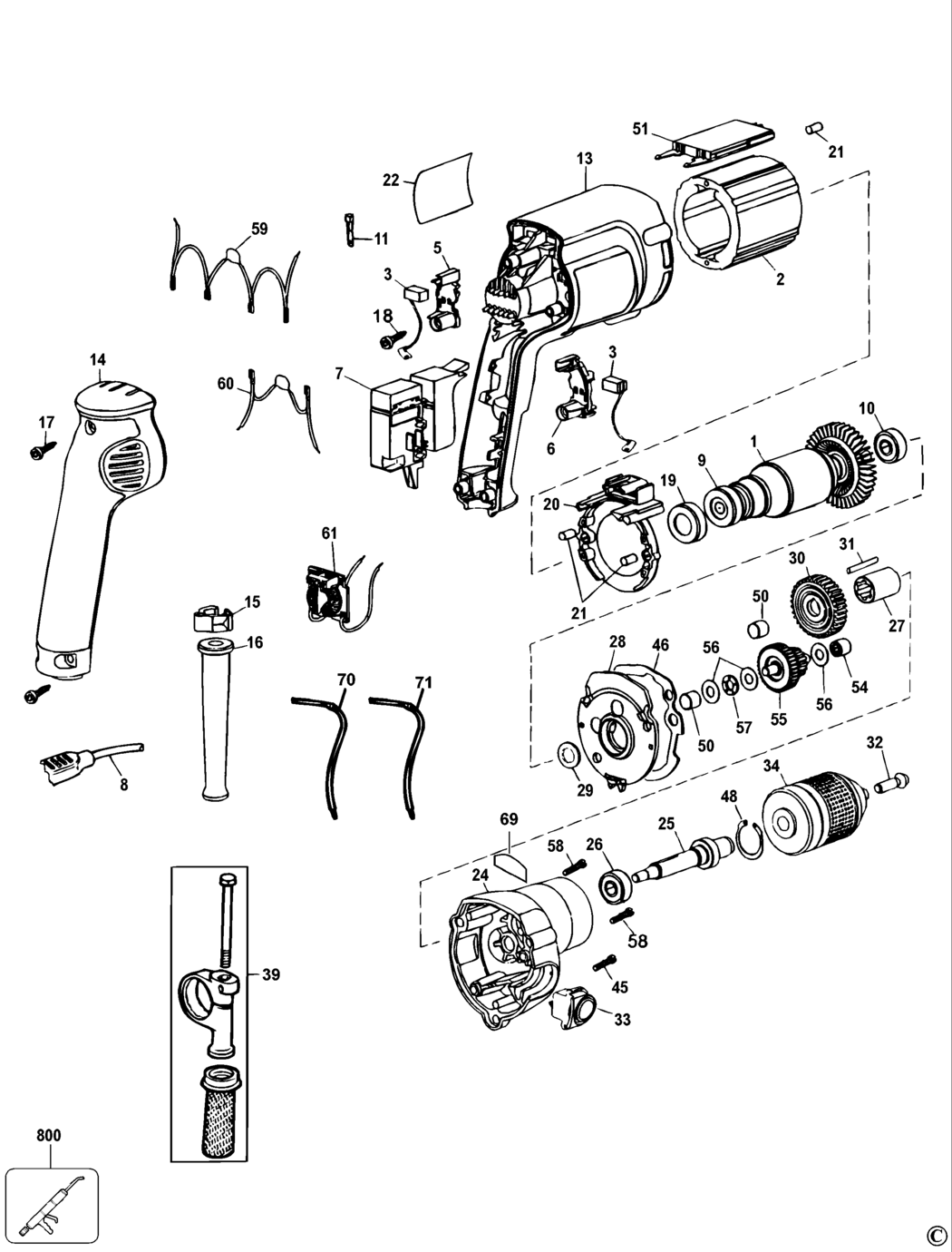 Elu BM17E Type 1 Drill Spare Parts