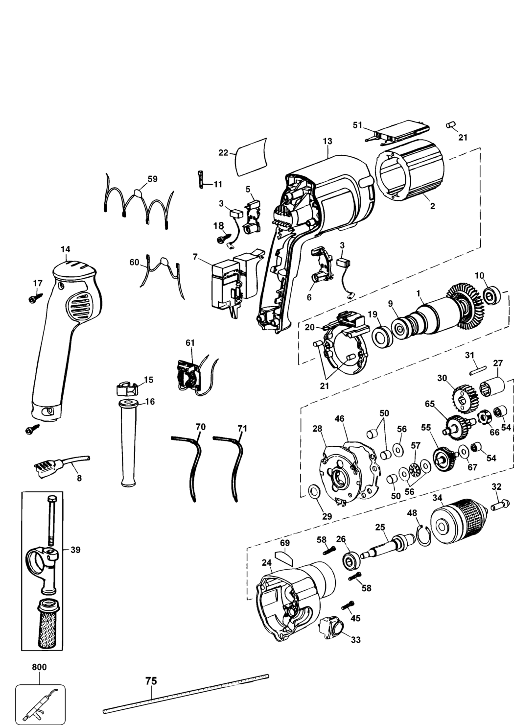 Elu BM18E Type 1 Drill Spare Parts