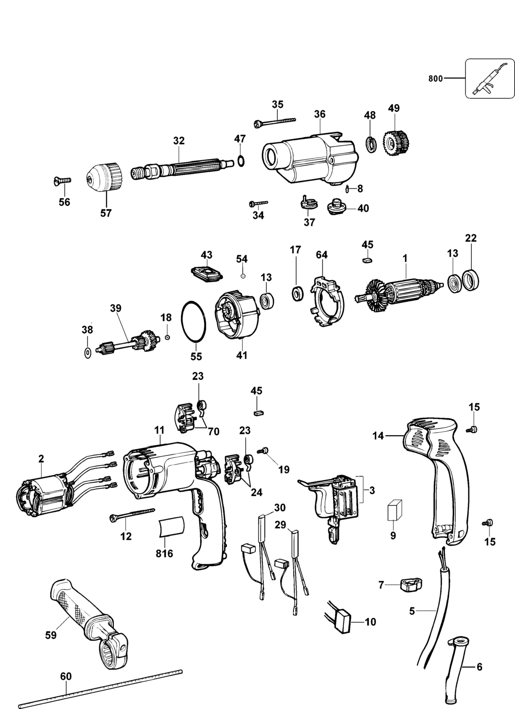 Elu BM19E Type 2 Drill Spare Parts