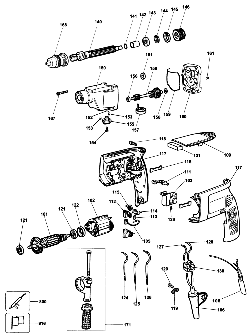 Elu BM20 Type 2 Drill Spare Parts