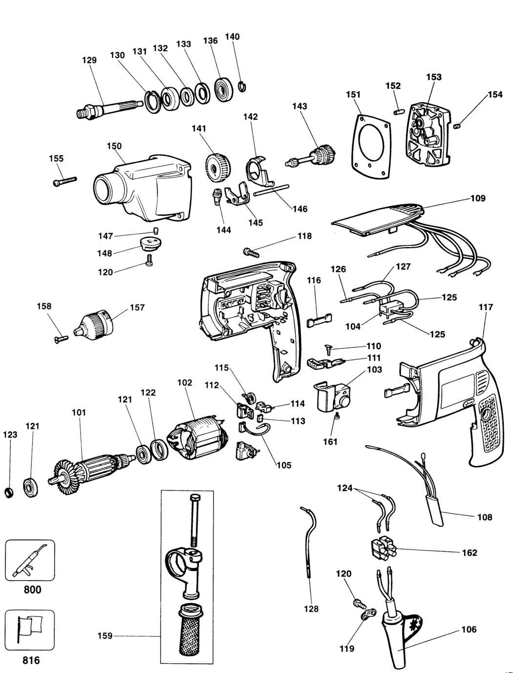 Elu BM21E Type 1 Drill Spare Parts