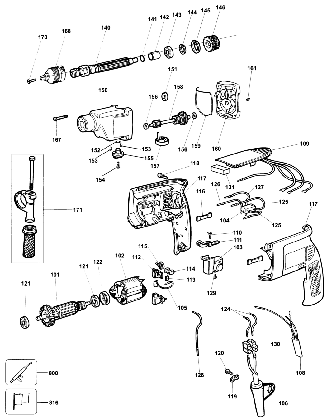 Elu BM21E Type 2 Drill Spare Parts