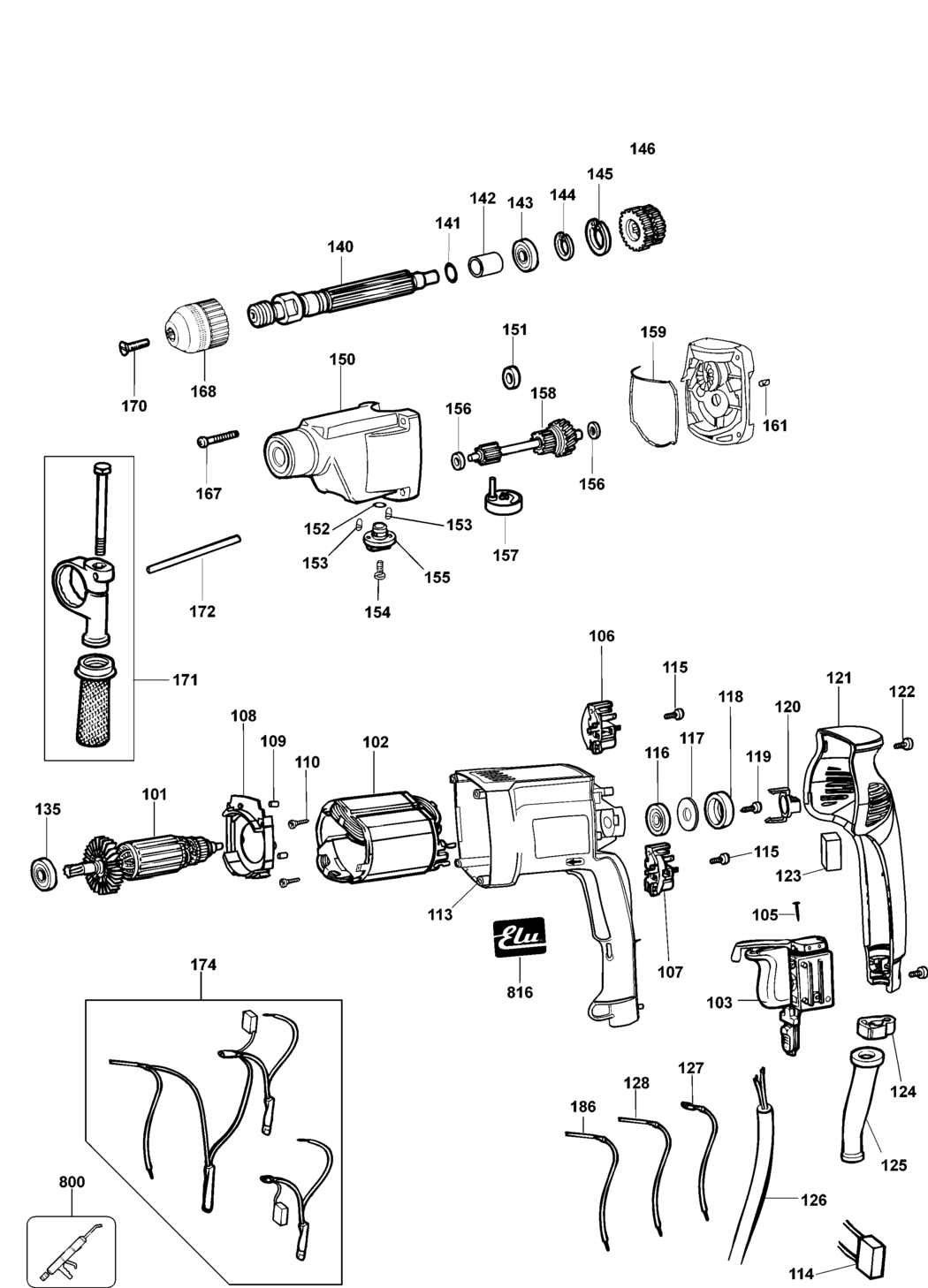 Elu BM22EK Type 2 Drill Spare Parts